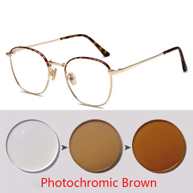 -1 -1.5 -2 -2.5 -3 -3.5 To -6.0 Metal Myopia Glasses Women Men Retro Round Frame Square Students Myopia Glasses