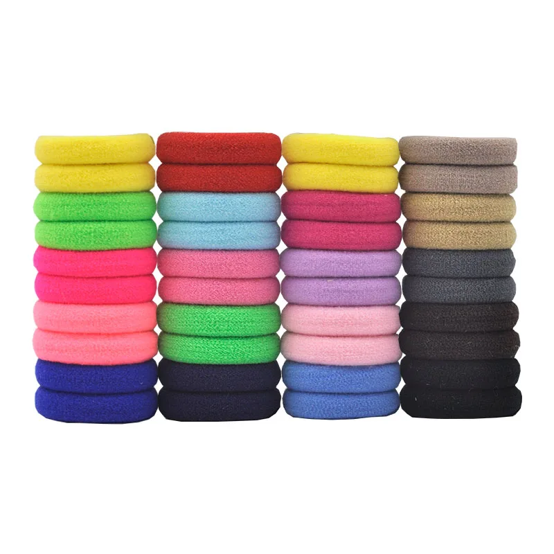 50pcs/Lot Child Baby 3cm Small Ponytail Holders Hair Accessories For Girls Fashion White Rubber Bands Tie Gum Accessories