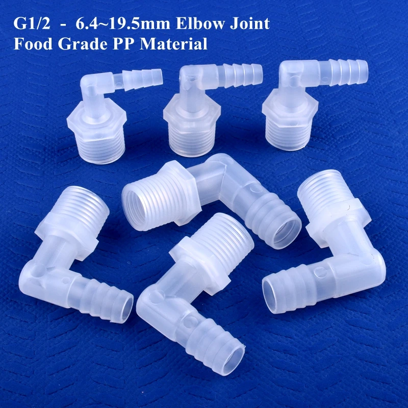 5~200pcs G1/2 To 6.4~19.5mm Food Grade Plastic Pagoda Elbow Connector Irrigation System Water Hose Joint Aquarium Tank Fittings