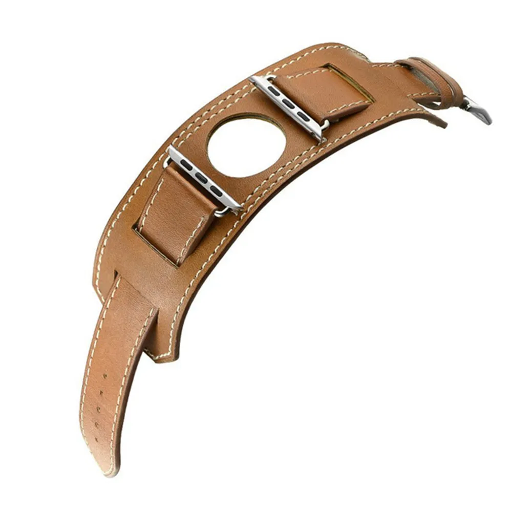 Leather cuff strap For apple watch band 45mm 41mm 44mm 40mm 49mm correa bracelet watchband iwatch series 4 3 5 se 6 7 8 ultra