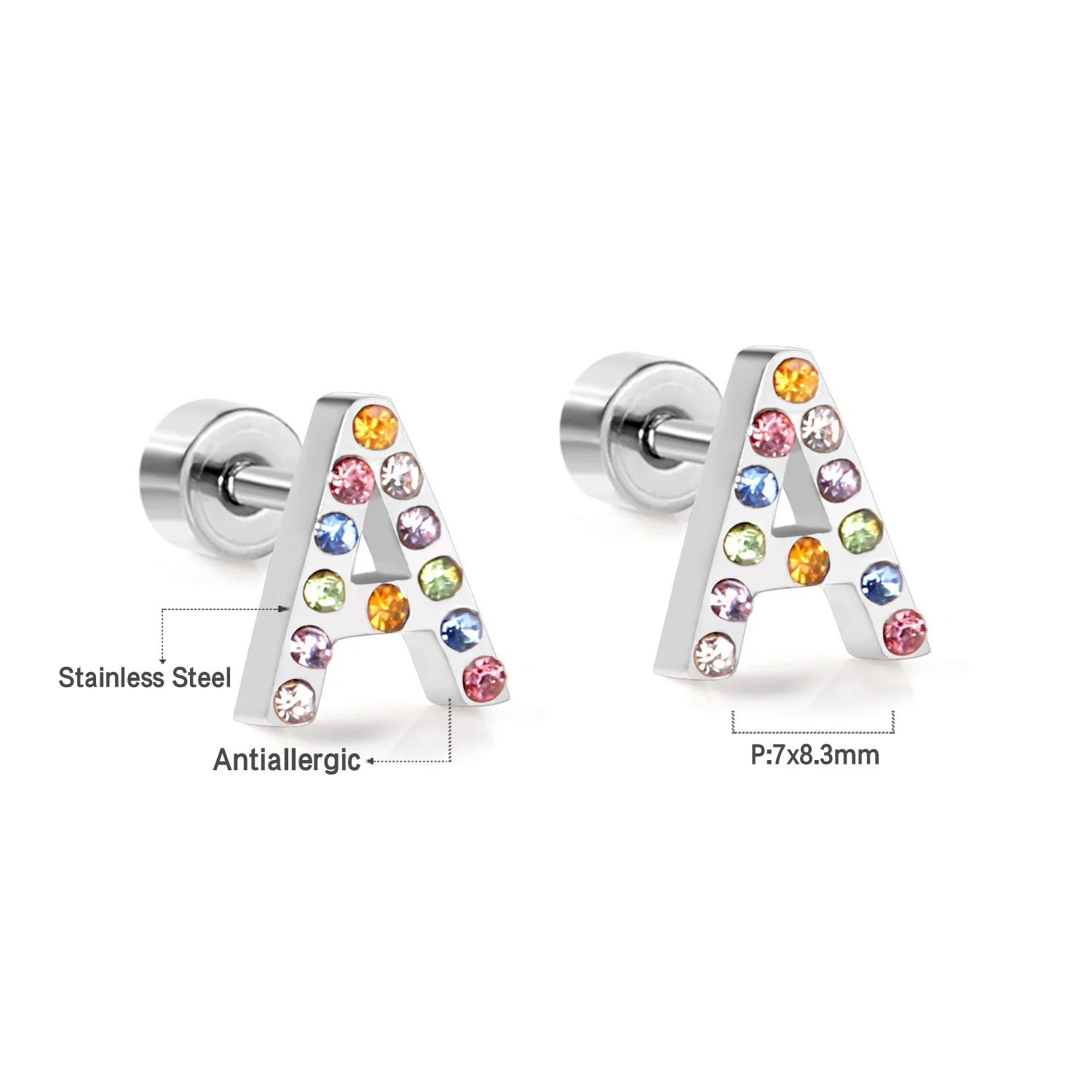 2023 Crystal Earrings for Women Letter Zircon Gold Silver color Fashion Jewelry accessories brinco Gift Wholesale