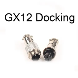 1Set GX12 Docking 2/3/4/5/6/7 Pin 12mm Metal Aviation Connector Butt Joint Aviation Plug Socket Male& Female Circular Panel