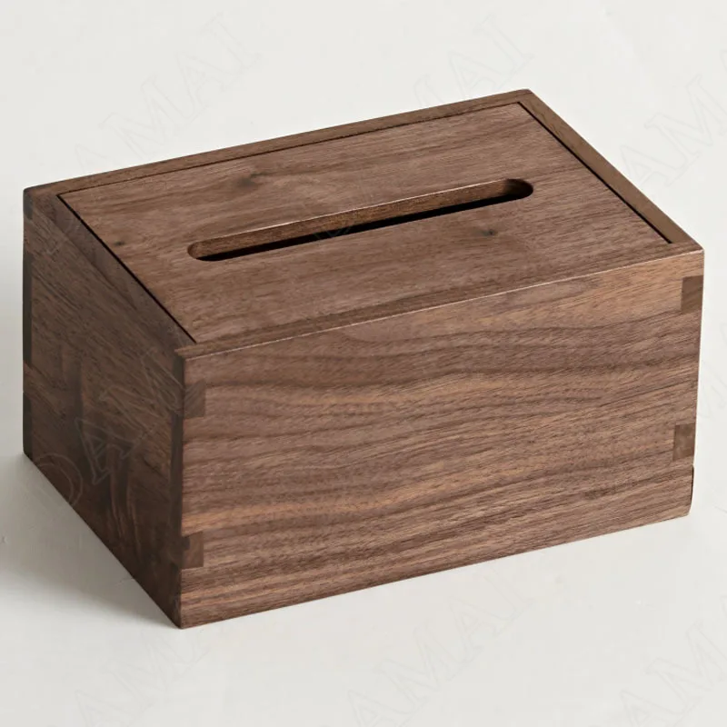 

Black Walnut Wood Tissue Box Creativity Manual Living Room Desktop Paper Boxes Bedroom Bedside Tissues Organizer Home Decoration