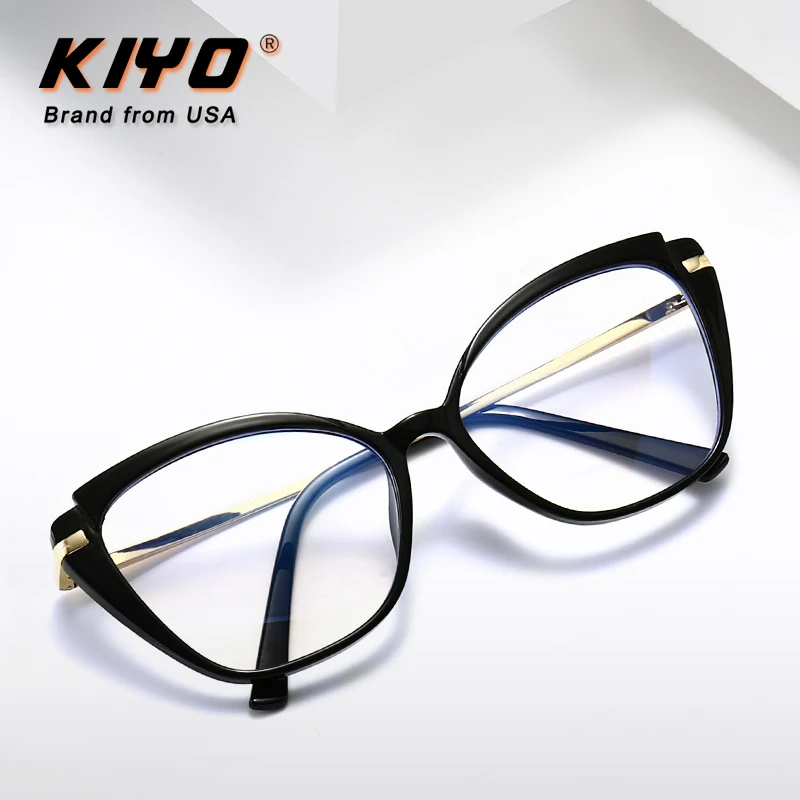 

KIYO Brand 2021 New Women Men Fashion Anti Blue Light Optical Frame TR90 Eyeglasses Frames Cat Eye Spectacles Glasses 9020