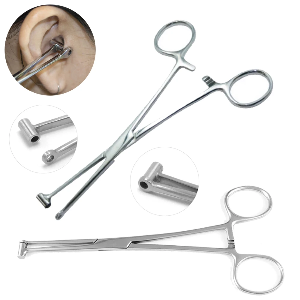 1PC Professional New Piercing Forcep 316l Steel Tragus Ear Piercing Forceps Body Piercing Jewelry Bucket Clamps Tool