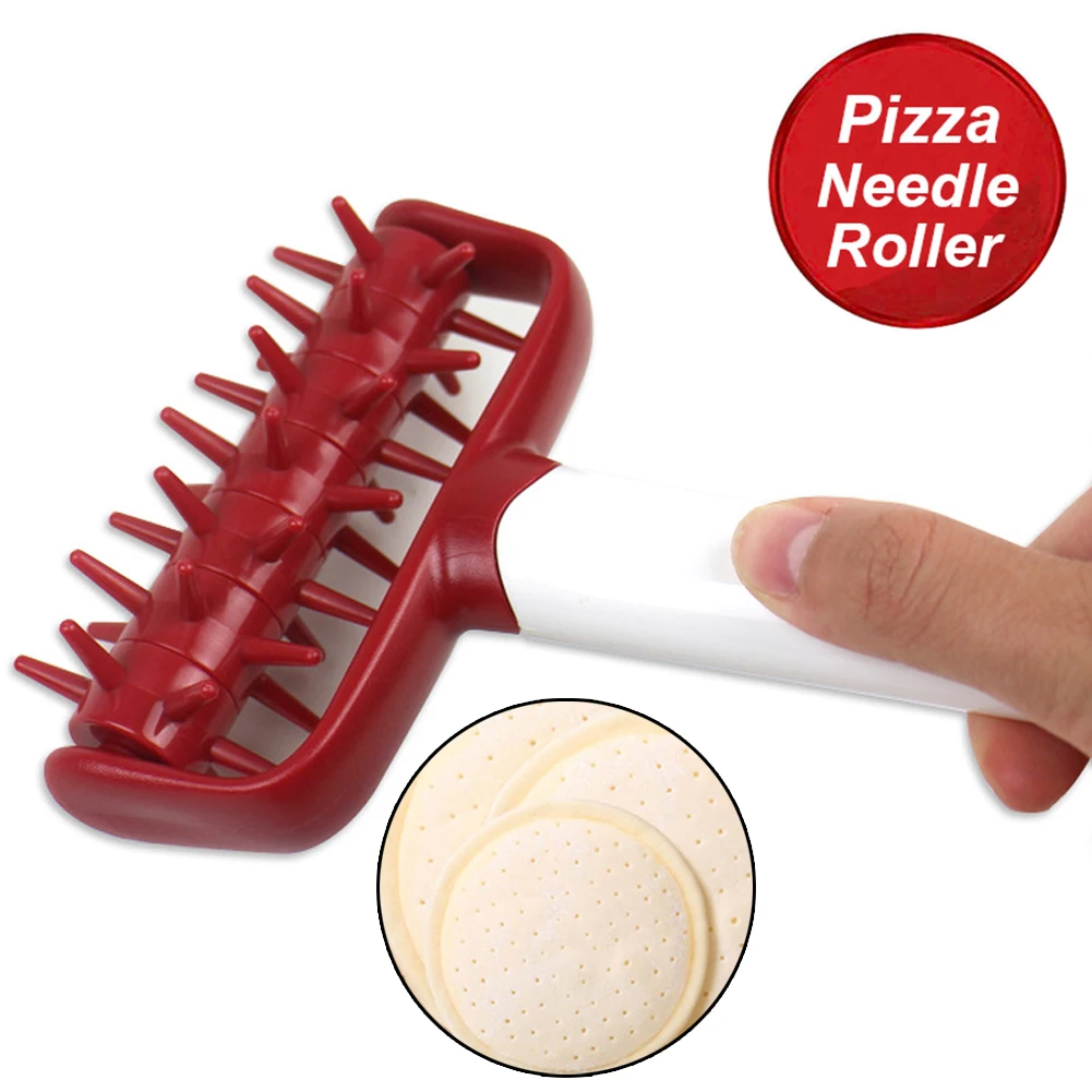 Plastic Pizza Cutters Wheels Needle Tools Pastry Dough Roller Baking Cookie Pie Holes Puncher Baking Tool Kitchen Accessories