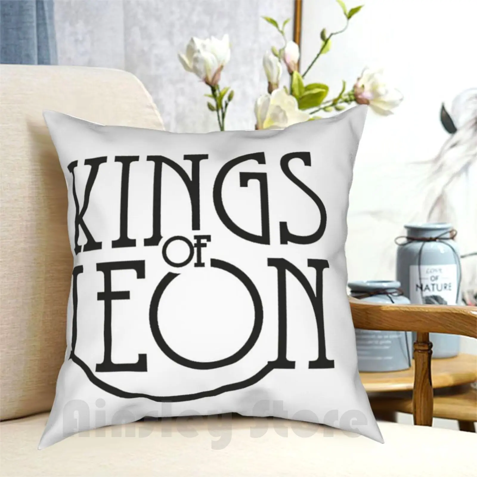 Kings Of Leon Logo Pillow Case Printed Home Soft Throw Pillow Kings Leon Band Music Lets Blues American Guitar Riff Gig