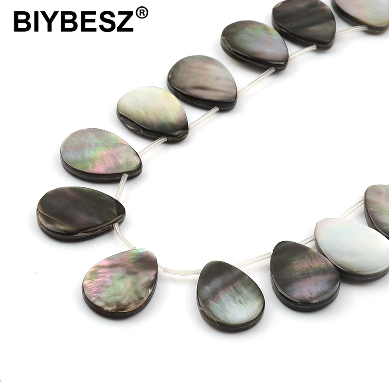 

15x20mm High Quality Natural Freshwater Black Shell Drop Pendant Loose Beads Charms for Jewelry Making DIY Necklace Accessories