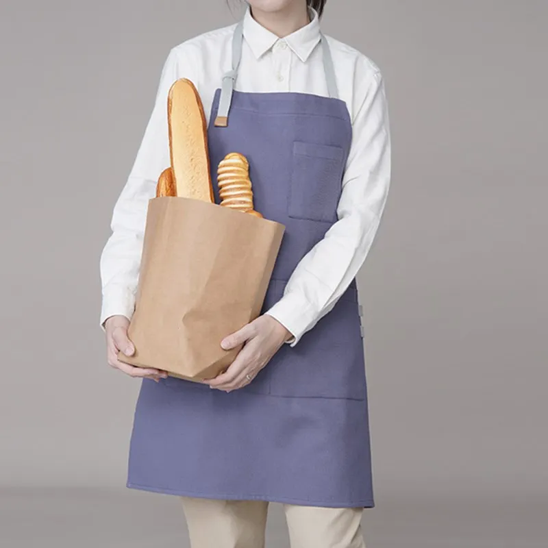 

Cotton Bib Apron Cooking Baking Florist Gardening Craft Workwear Cafe Barista Restaurant Waitstaff Pastry Chef Uniform K52