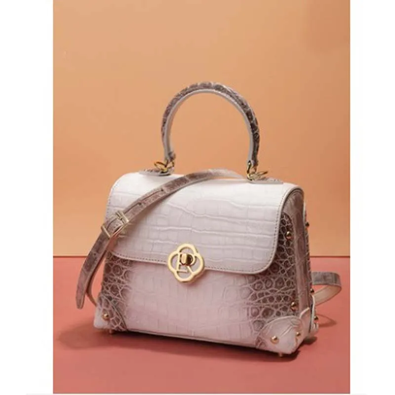 ouluoer import  crocodile bag women handbag  white  One shoulder bag women bag   large capacity  Female bag crocodile leather