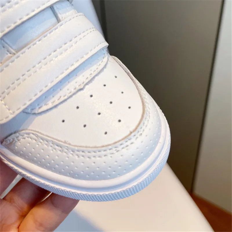 2024 New Spring Children Shoes Genuine Leather White Kids Tennis Breathable Fashion Outdoor Boys Girls Sneakers Size 26-37