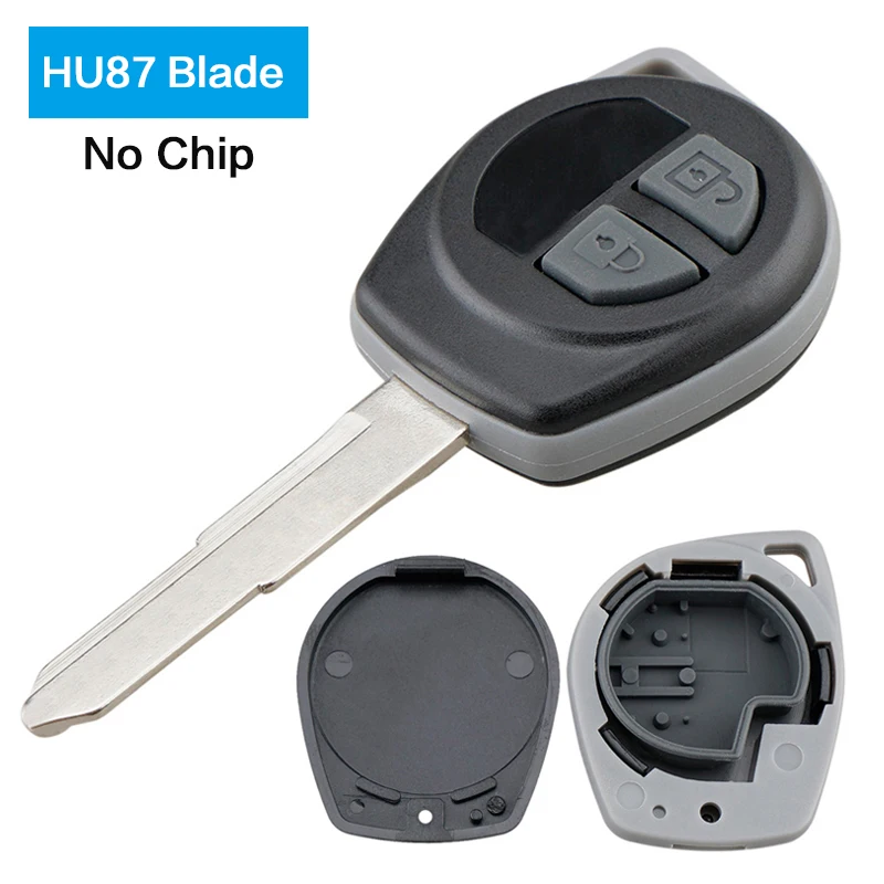 Carcasa para mando a distancia de coche, 2 botones, hoja HU87, Chip ID46, compatible con SUZUKI Swift Ignis SX4, funda para llave alta