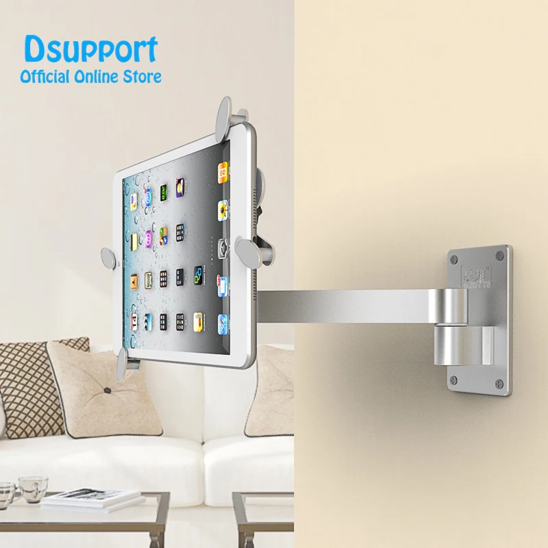 حامل شاشة من سبائك الألومنيوم مثبت على الحائط للكمبيوتر اللوحي، حامل عالمي للأجهزة اللوحية مقاس 3.5-12 بوصة والهواتف الذكية
