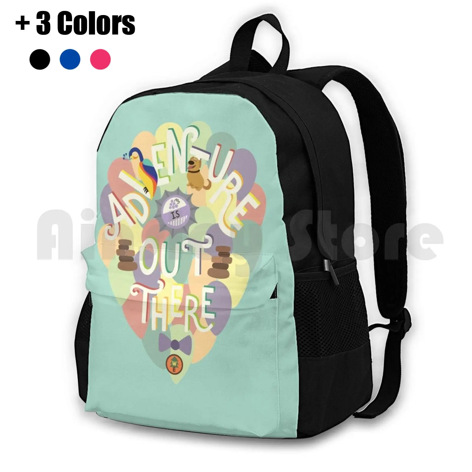 Up-Adventure Is Out There Outdoor Hiking Backpack Waterproof Camping Travel Pixar Up Adventure Is Out There Pixar Map Balloons