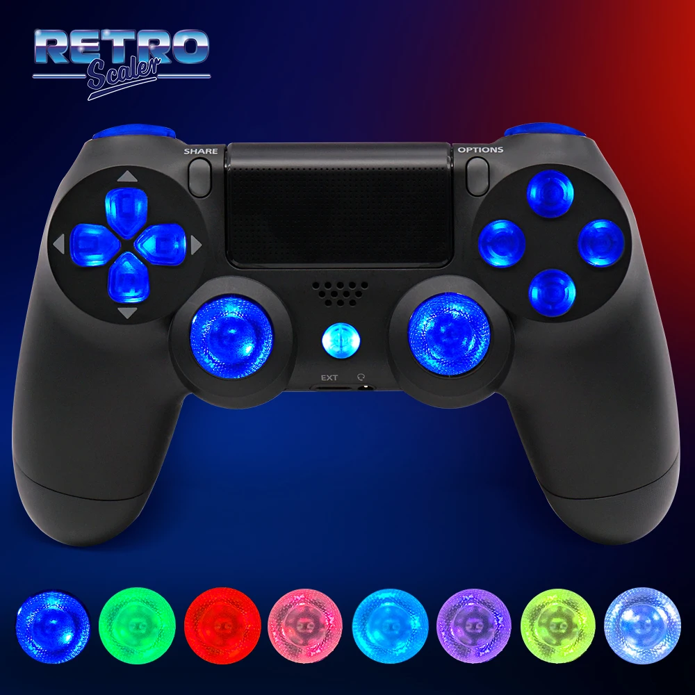 RetroScaler-Placa de luz LED de ocho colores para mando de PS4 (JDM-050 y JDM-055), accesorios No necesarios para soldar, Joysticks