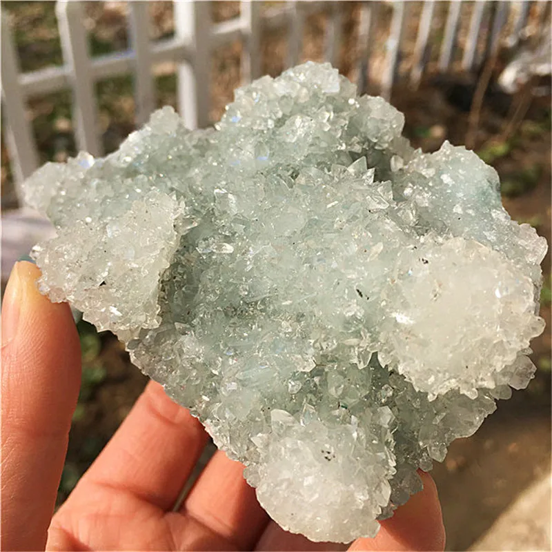 New arrivals feng shui crystal geode ornaments natural light green Apophyllite quartz crystal clusters for sale