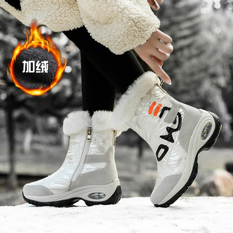 Winter Shoes Women Thigh High Leather Boots 2021 Fashion Women Booties Mid-Calf Platform Comfortable Ladies Boots Keep Warm