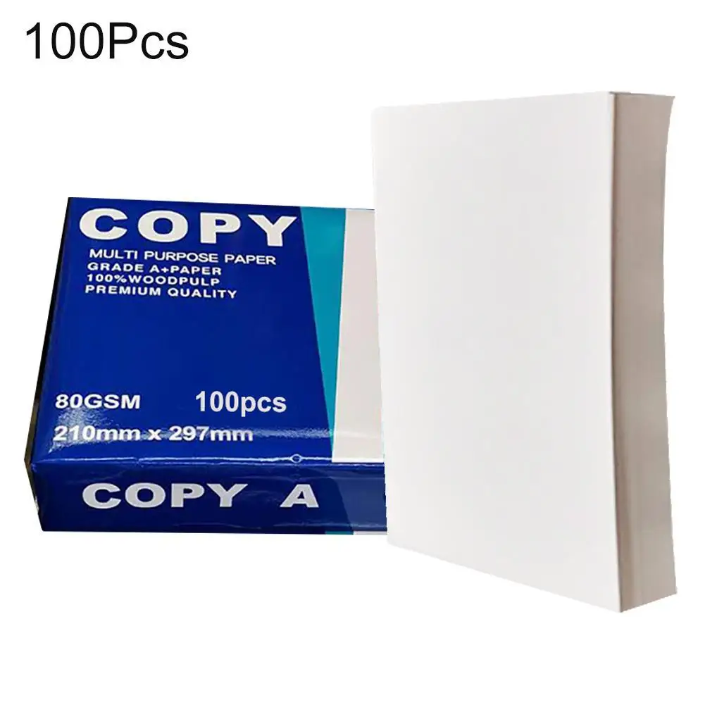 Impresora multifunción para manualidades, papel de copia A4, suministros escolares de oficina, blanco brillante y suave, corte ordenado, 100 Uds.