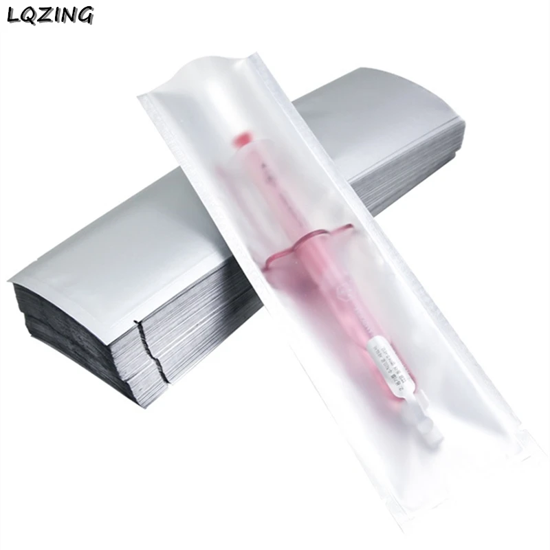 Long Shape Pure Mylar Foil Coffee Food Storage Heat Seal Bag Vacuum Pouch for Cosmetic Sample Packaging Smell Proof Package 50Pc