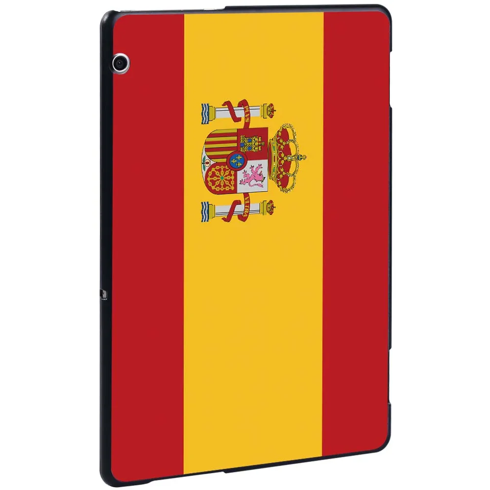 Para Huawei MediaPad T3 10 9,6 pulgadas carcasa dura a prueba de golpes para tableta patrón de la serie de bandera nacional + lápiz óptico gratis