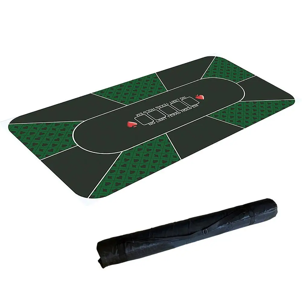 180*90cm Texas Hold'em Poker Mat Suede Rubber Table Cloth Table Top Digital Print Casino Poker Board Game With Carrying Bag