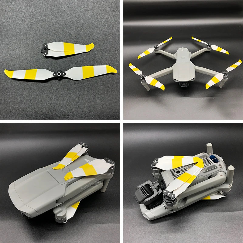 7238Fที่มีสีสันCW CCWใบพัดเปลี่ยนเสียงต่ำPropsใบมีดรุ่นQuick Release WingสำหรับDJI Mavic Air 2 Droneอุปกรณ์เสริมชุด