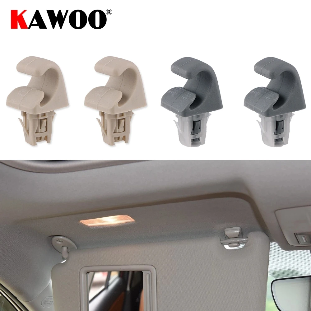 KAWOO Car Sunvisor Sun Visor Clip Holder For Toyota Camry Corolla Highlander RAV4 Code 74348-33040 Car Accessories Styling