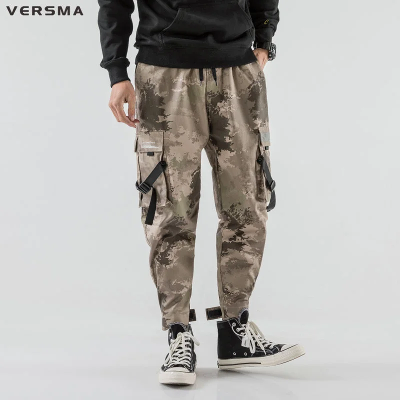 

VERSMA Korean Streetwear Rock Punk Camouflage Printed Pants Women Hip Hop Vintage Joggers Cargo Harem Pants Men 5XL Dropshipping