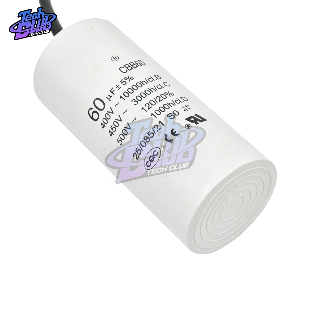 400V 450V CBB60 CBB65 10uF 20uF 30uF 40uF 60uF 80uF avviamento del motore avviamento del condensatore di marcia 450VAC avviamento del motore della pompa dell'acqua