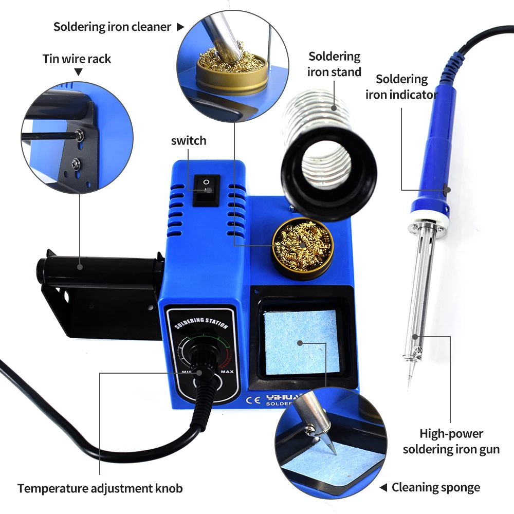 YIHUA 926 110V External Heat Type Soldering Iron Station 60W Electric Iron Set Adjustable Temperature Electric Soldering Iron