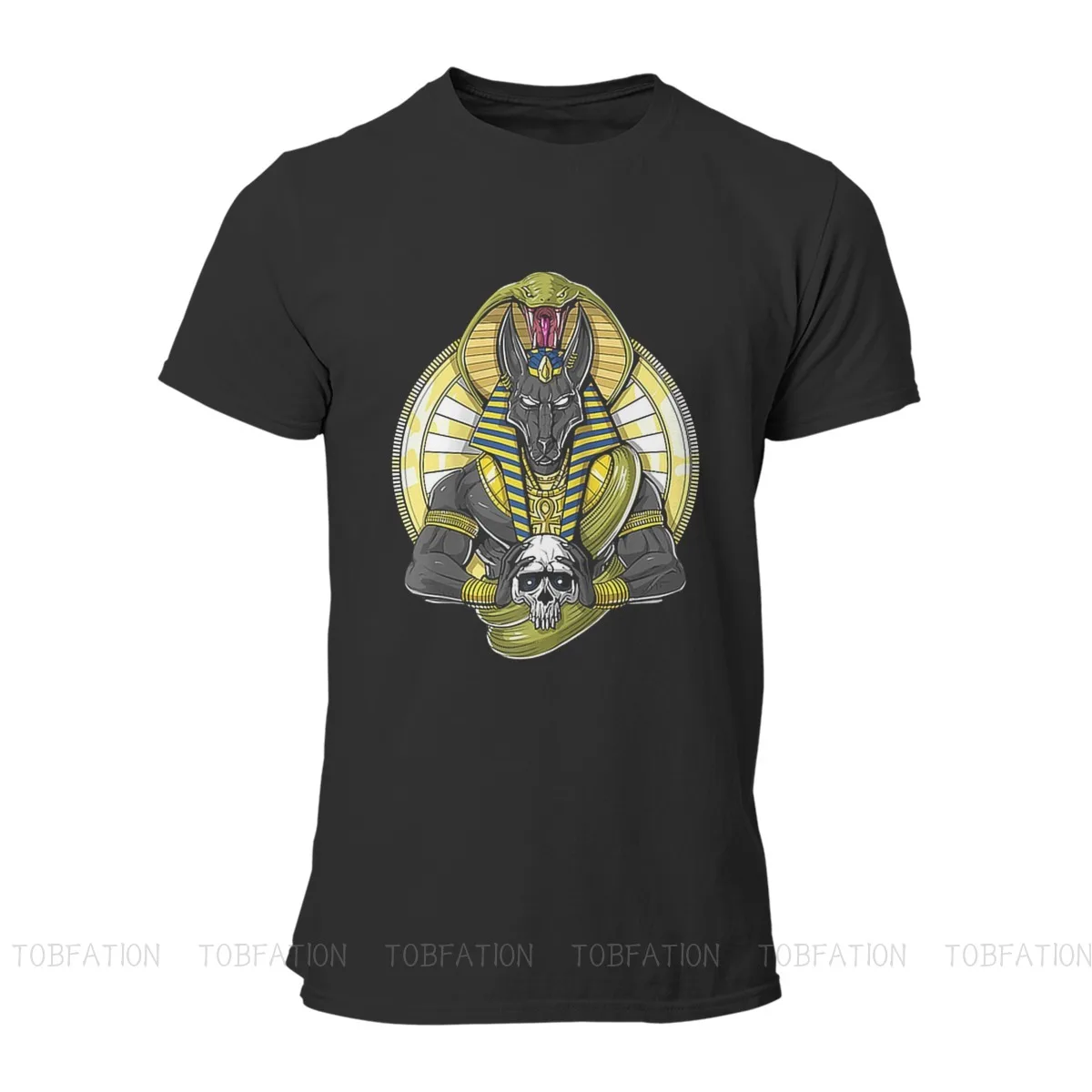 Men Egyptian Mythology Ancient Atum Horus Osiris Fashion T-Shirts Anubis Skull God Of The Dead Pure Cotton Graphic Streetwear