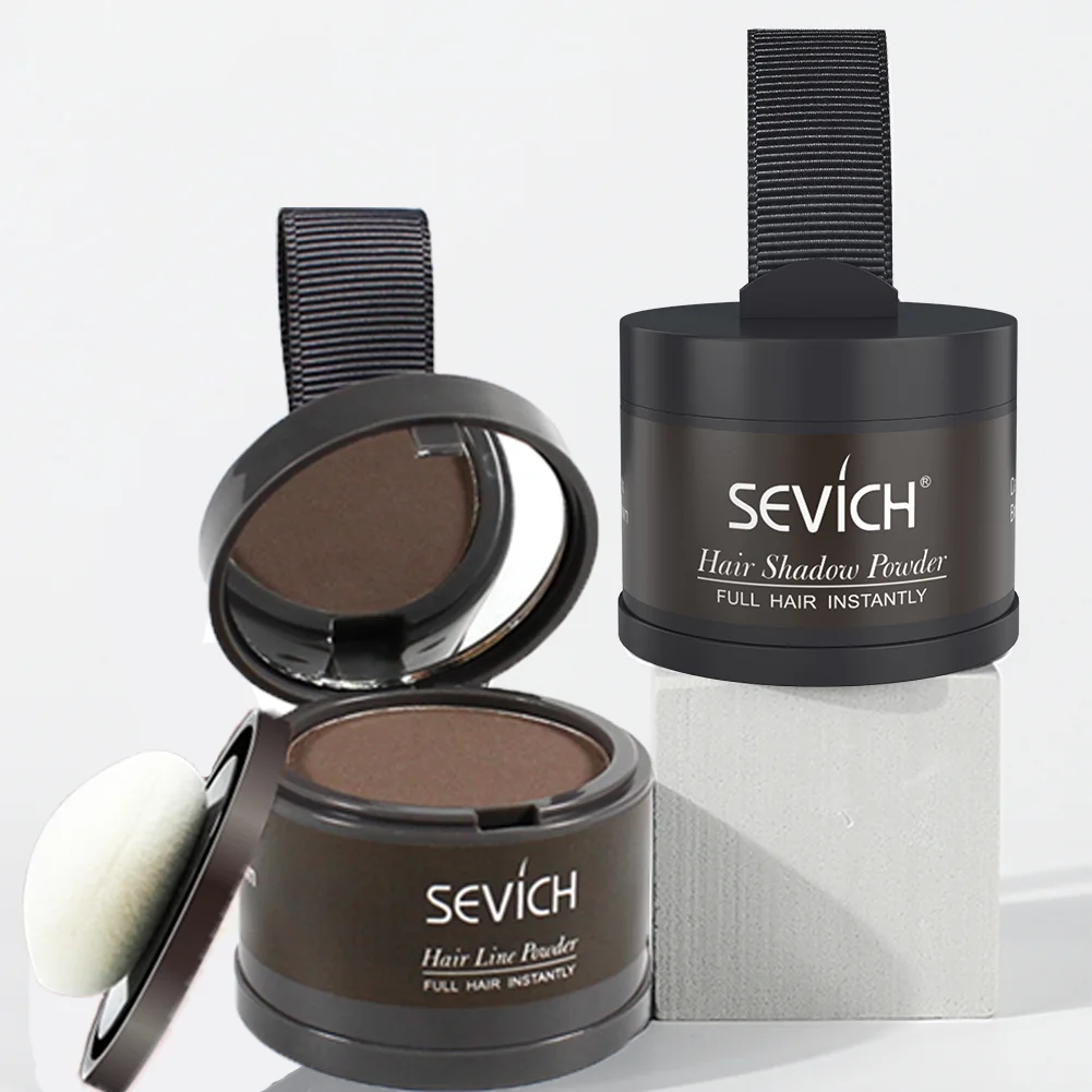 Sevich-polvo para línea de cabello, 4g, cubierta de raíz negra, Natural, instantáneo, resistente al agua, sombra en polvo, cobertura correctora de