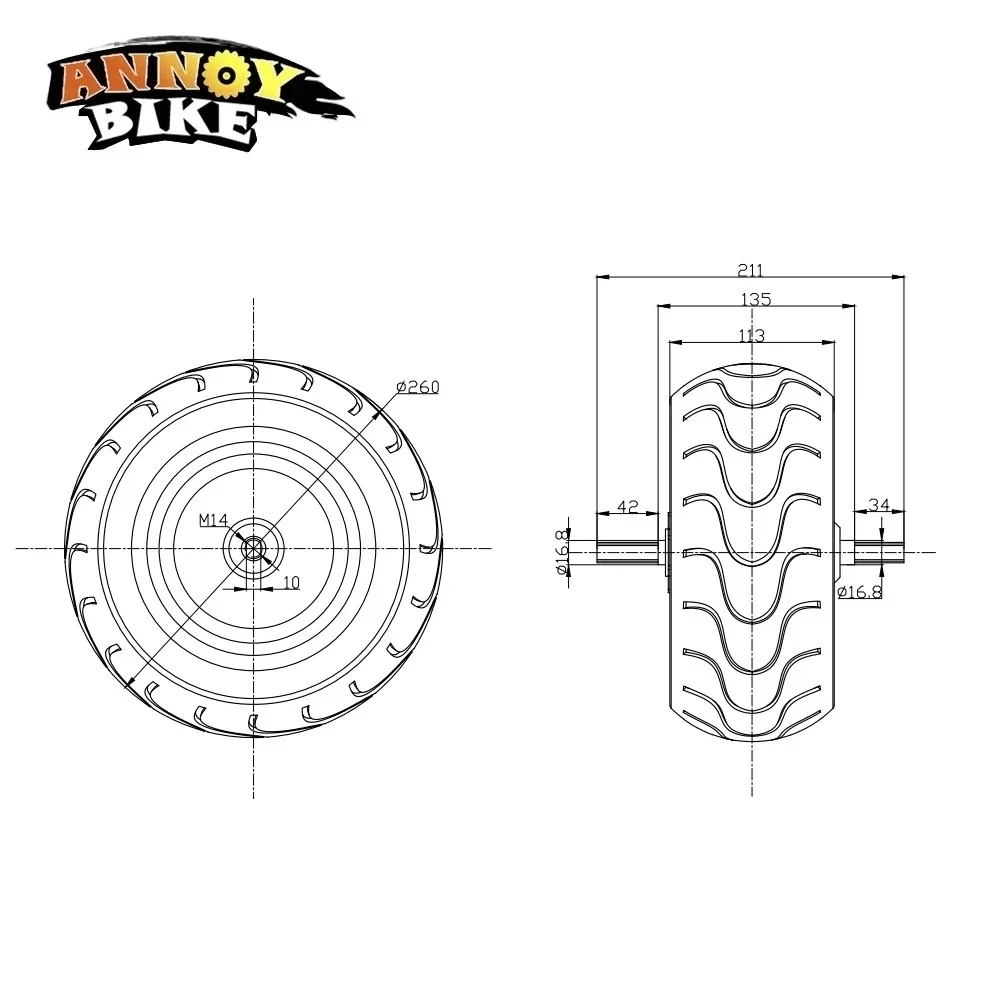 10 inch 48V1500W 60V3000W Wide Tyre Hub Motor 10x4.50-6 Brushless Gearless Electric Bicycle Bicicleta Electrica Scooter Wheel