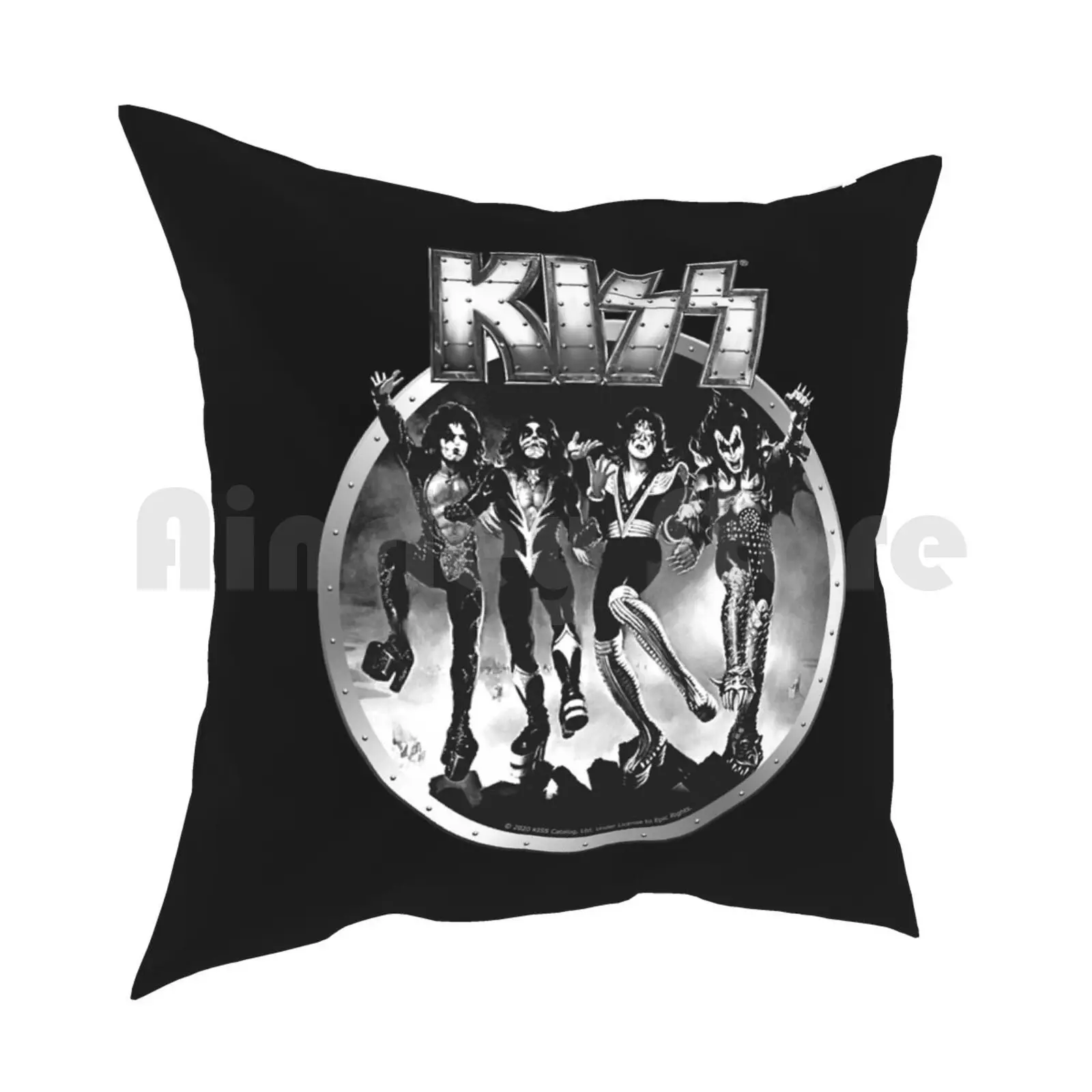 Kiss Band Members-Metal Logo Design Pillow Case Printed Home Soft DIY Pillow cover Kiss Kiss Fan Art Kiss Band Kiss Music