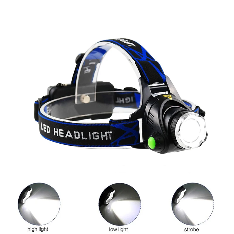 

TopCom High Power Zoom Headlamp Flashlight LED Torch USB 18650 Rechargeable Headlight Fishing Camping Lantern