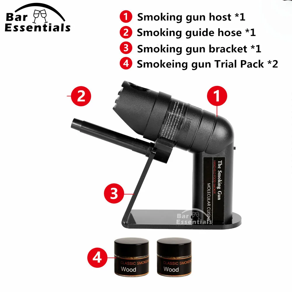 1 Set Smoking Gun Handheld Food Smoker Professional Metal Barware Bar Tools