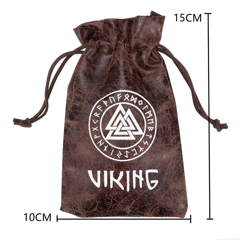 Viking Natural Wooden Boxes Retro PU Leather Bags Luxury Jewelry Packaging Handmade Vintage Storage Box Decorative Organizer