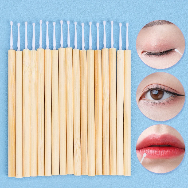 Disposable bamboo Micro Brush Makeup Tool Mascara Wands Swab Microbrush for Eyelashes Extension Makeup Eye shadow brushes Tools