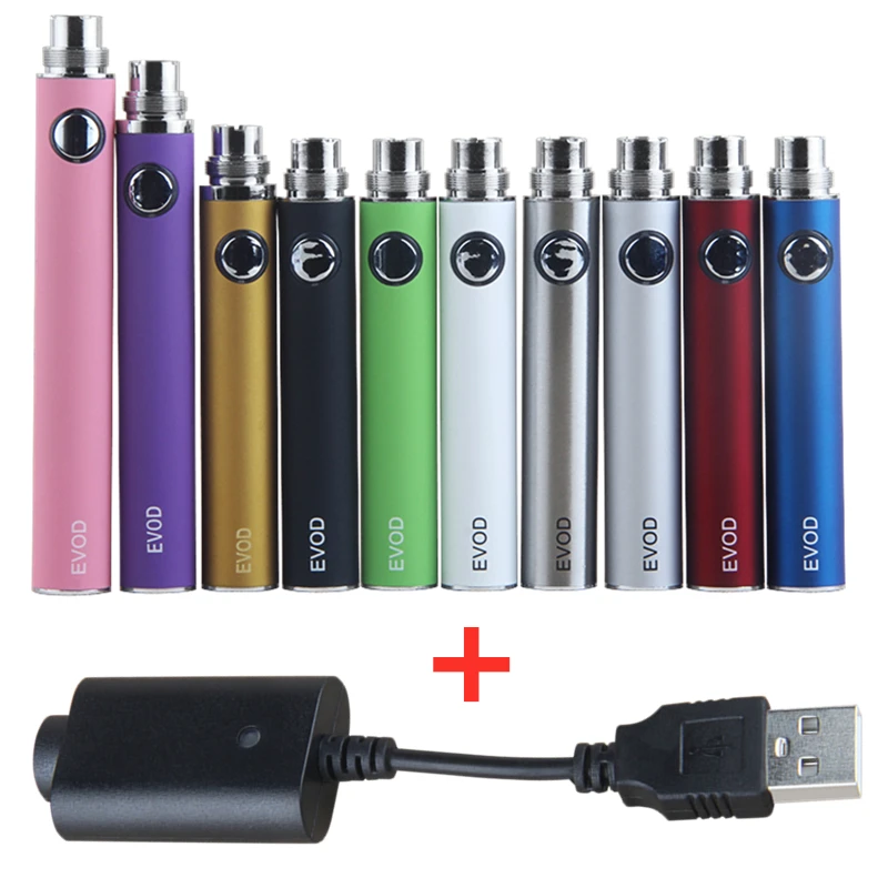 1Pcs EVOD Battery with eGo USB Charger 1100mah vaporizer 510 Thread Vape batteries fit ce4 ce5 mt3 atomizer e-cigar high quality