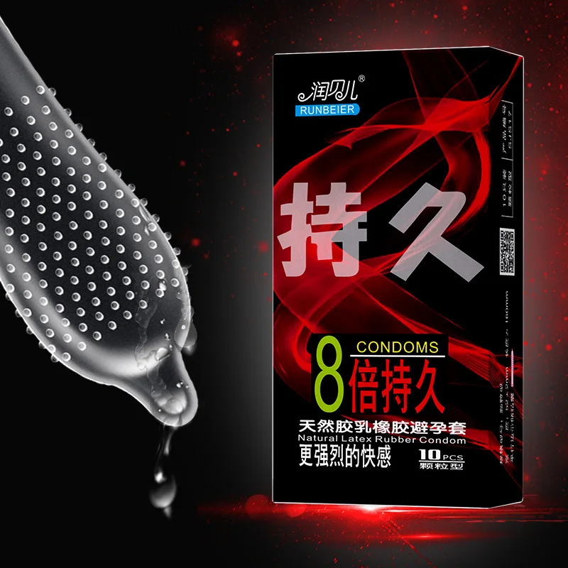 Ultra Sensitive Condom with Mace Pointed Design 10 PCS Lubricated Latex Condom Natural Feeling Safety Sex Accessories