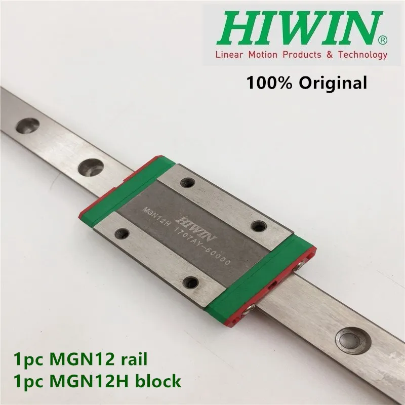 1pc Original Hiwin linear guide MGN12 100 150 200 250 300 350 400 450 500 550 mm MGNR12 rail + 1pc MGN12H block cnc 12mm