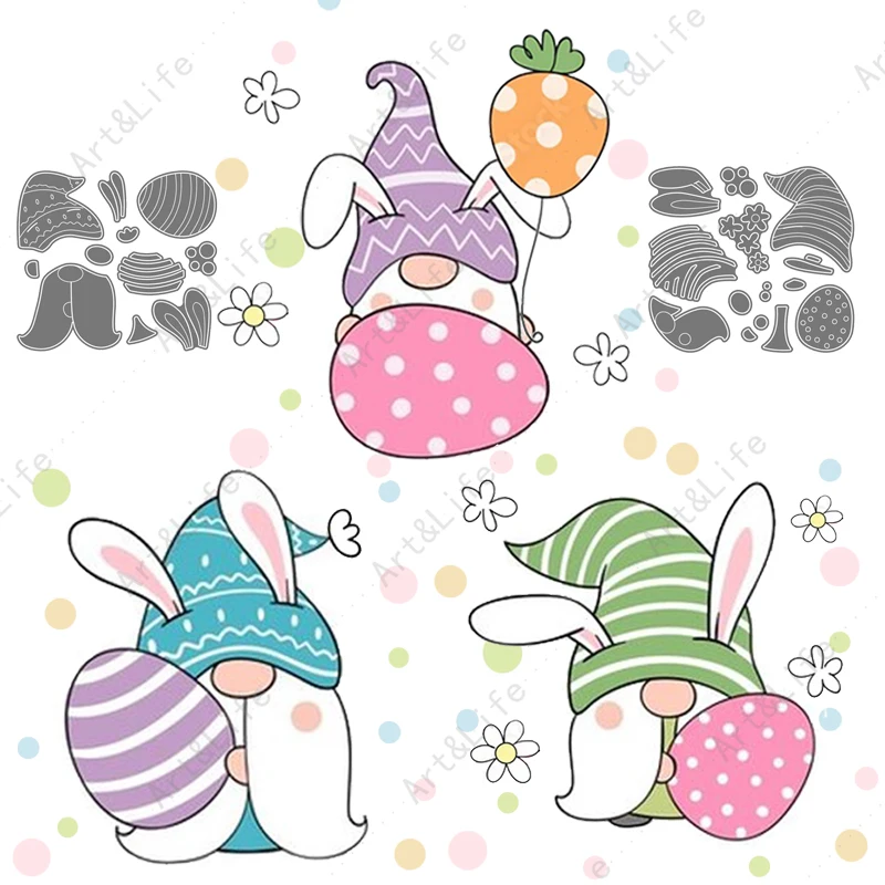Christmas Easter Bunny Hot New Metal Cutting Dies Easter Egg Stencils for Making Scrapbooking Album Paper Card Embossing Cut Die