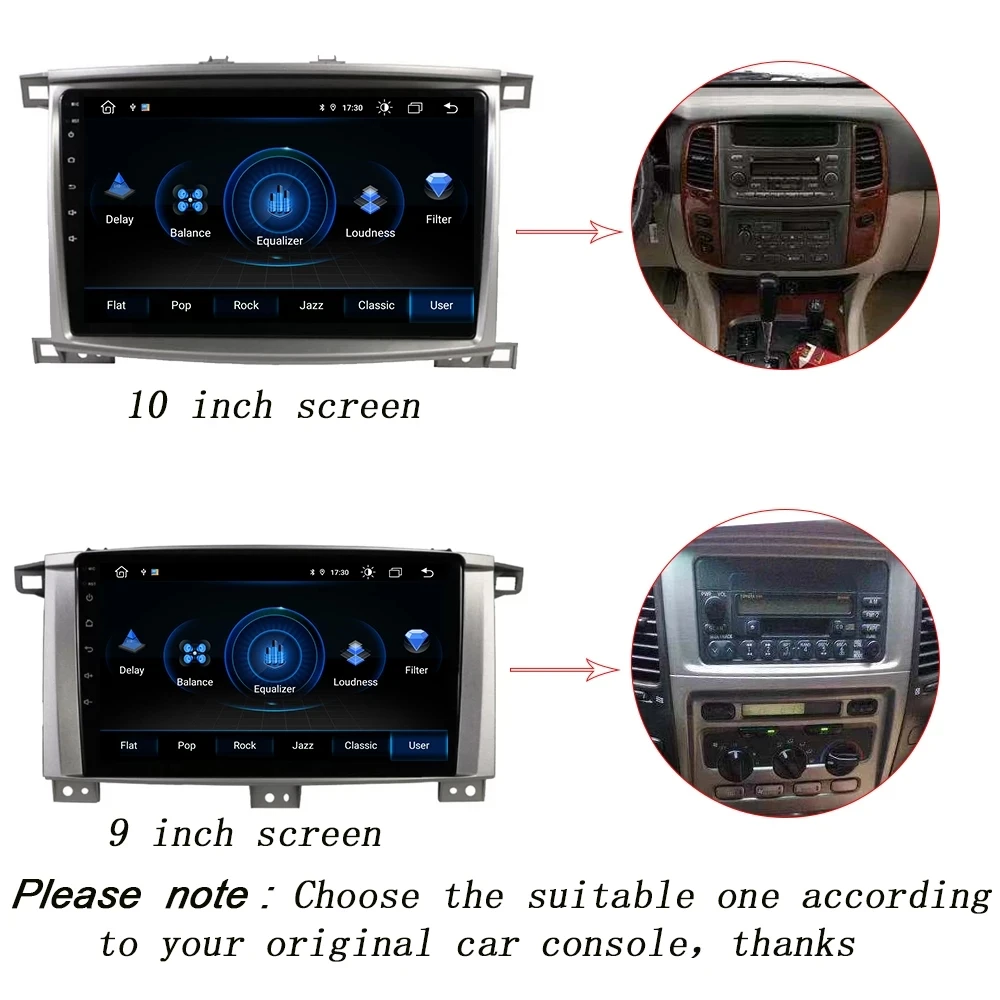 For Toyota Land Cruiser LC 100 2002 - 2007 For Lexus LX470 J100 2 II 2002 - 2007 Car Radio Multimedia Video Player Navigation GP