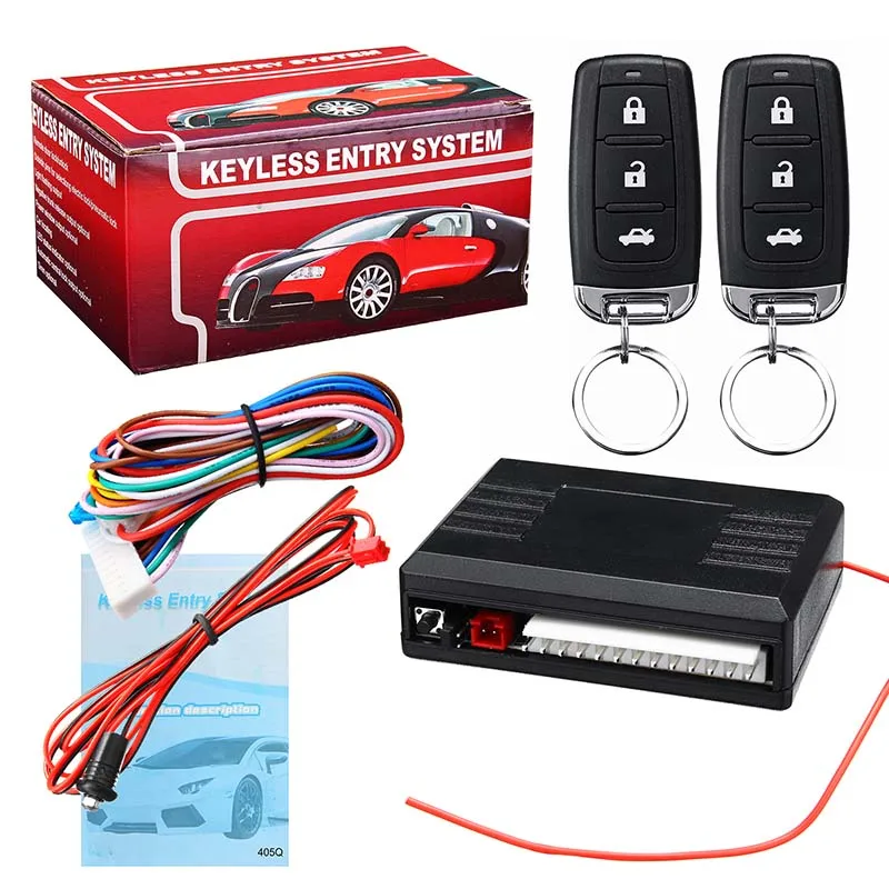 Universal one-way car alarm vehicle system protection security system keyless entry siren + 2 remote anti-theft