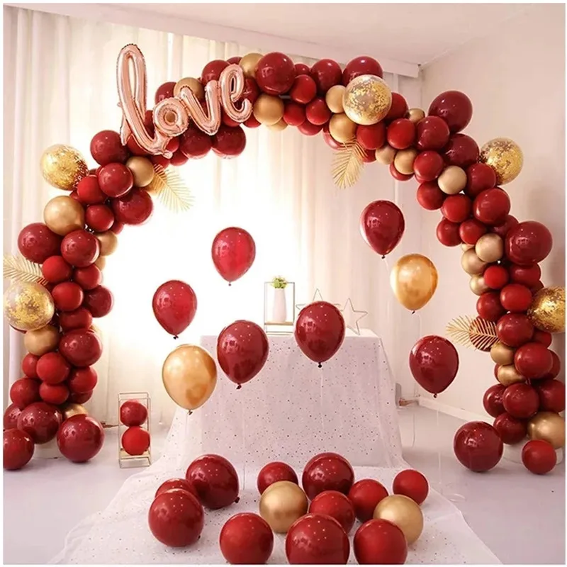 Balloon Arch Rose Petal Wedding Decor Set Eid Mubarak Independence Day Graduation Father's day Birthday Balloon Party Decoration