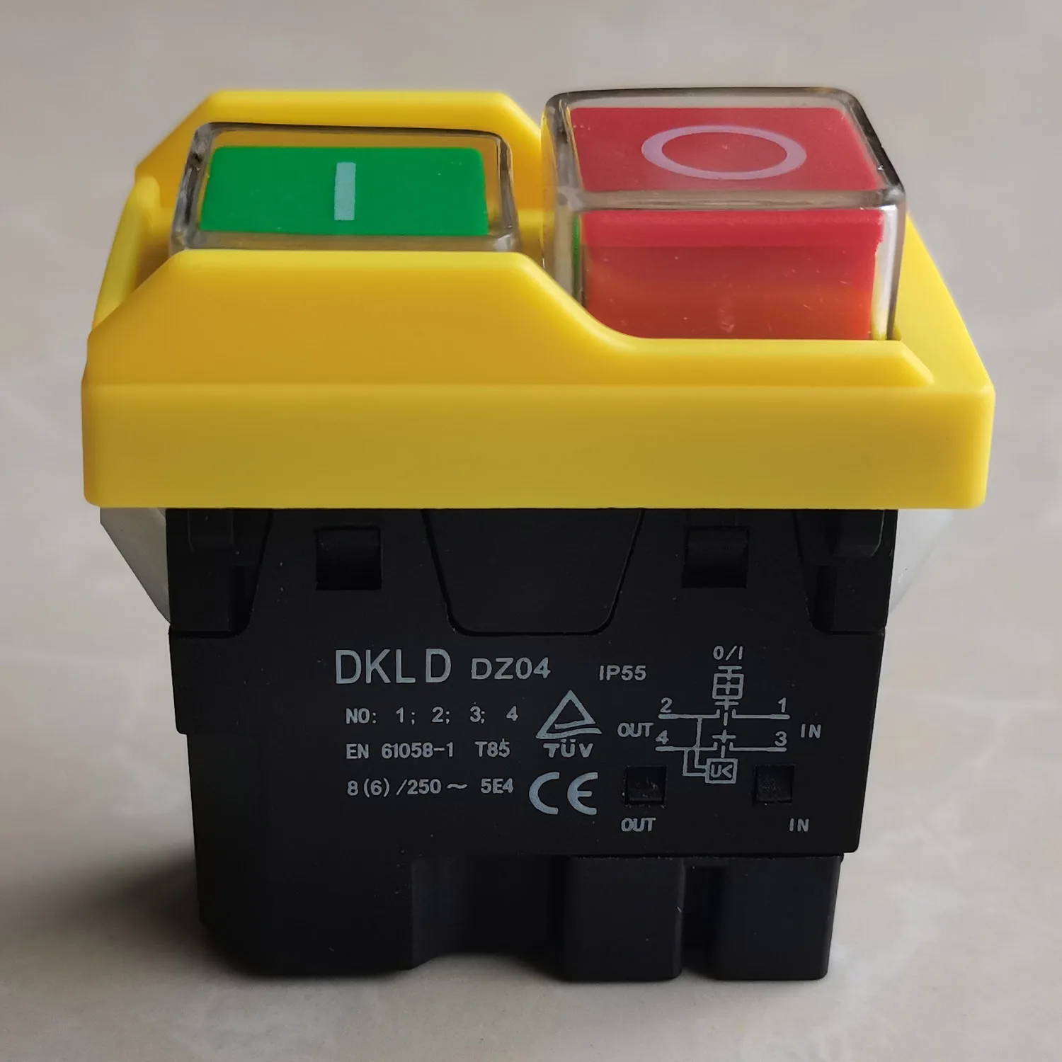 DKLD DZ04 Electromagnetic Switch On-Off Pushbutton Switches for Industrial Machine Tool Equipment 8(6)A 250V 5E4 EN 61058-1 CE