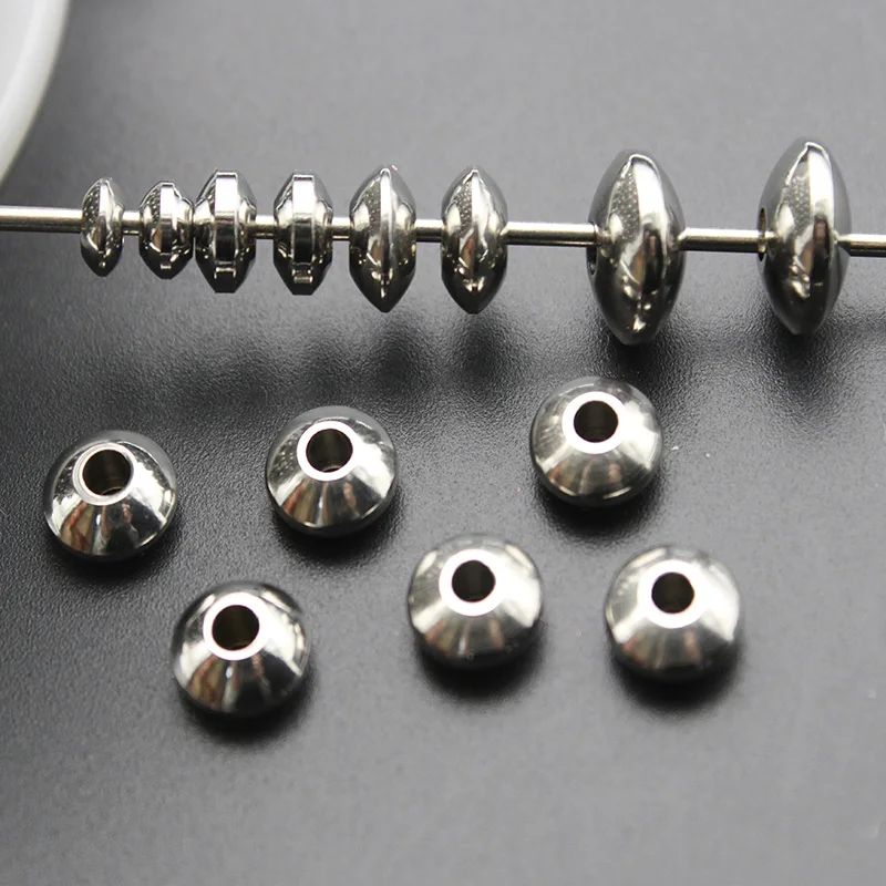 50pcs 4 5 6 8 mm Stainless Steel Spacer Beads For Jewelry Making DIY Charm Beads for Bracelet DIY Handmade Accessories