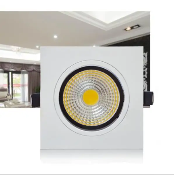 

Recessed Square Dimmable LED Downlights 9W12W 15W COB LED Ceiling Lamp AC85-265V Warm/Cold White LED Spot Lights Indoor Lighting