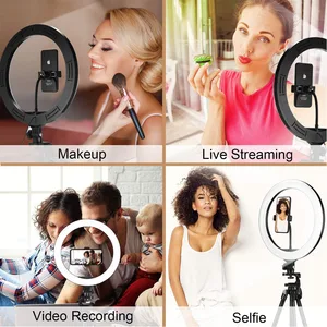 Dimmable led selfie ring light with tripod, USB lighting lamp, video lights, do YouTube Ringlight, 26, 33cm 10 Main Ring Light Sales with Tripod - №9