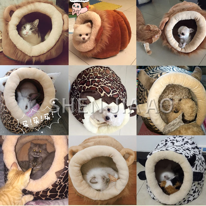 

L-XL гнездо для сна для кошек и собак, питомник для маленьких собак, кошачий туалет, съемная моющаяся спальная кровать для домашних животных, теплый дом для собак, сон для кошек и собак